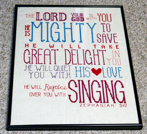 Mighty To Save stitched by Stephanie Ison